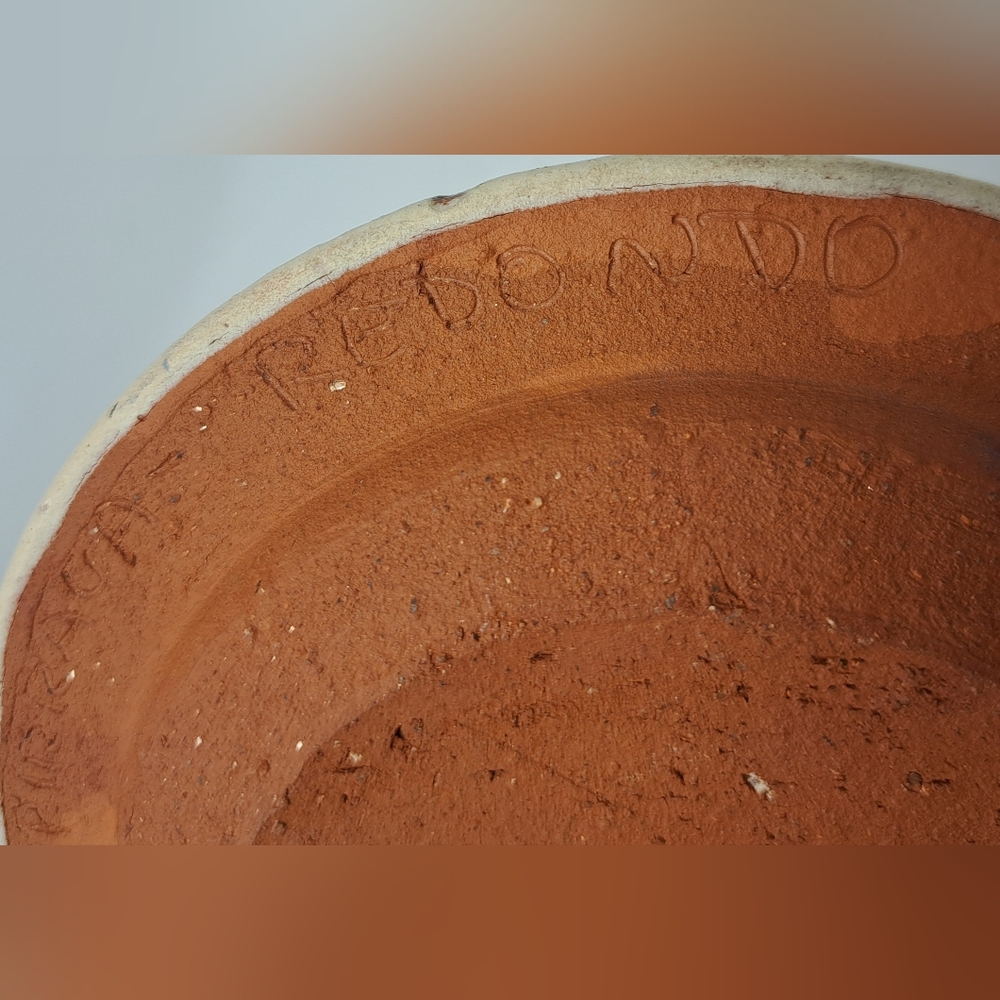 Pirraca Redondo Portugal Pottery Plate Women Farmer Ethanware Terracotta 5.5" - Picture 3 of 6